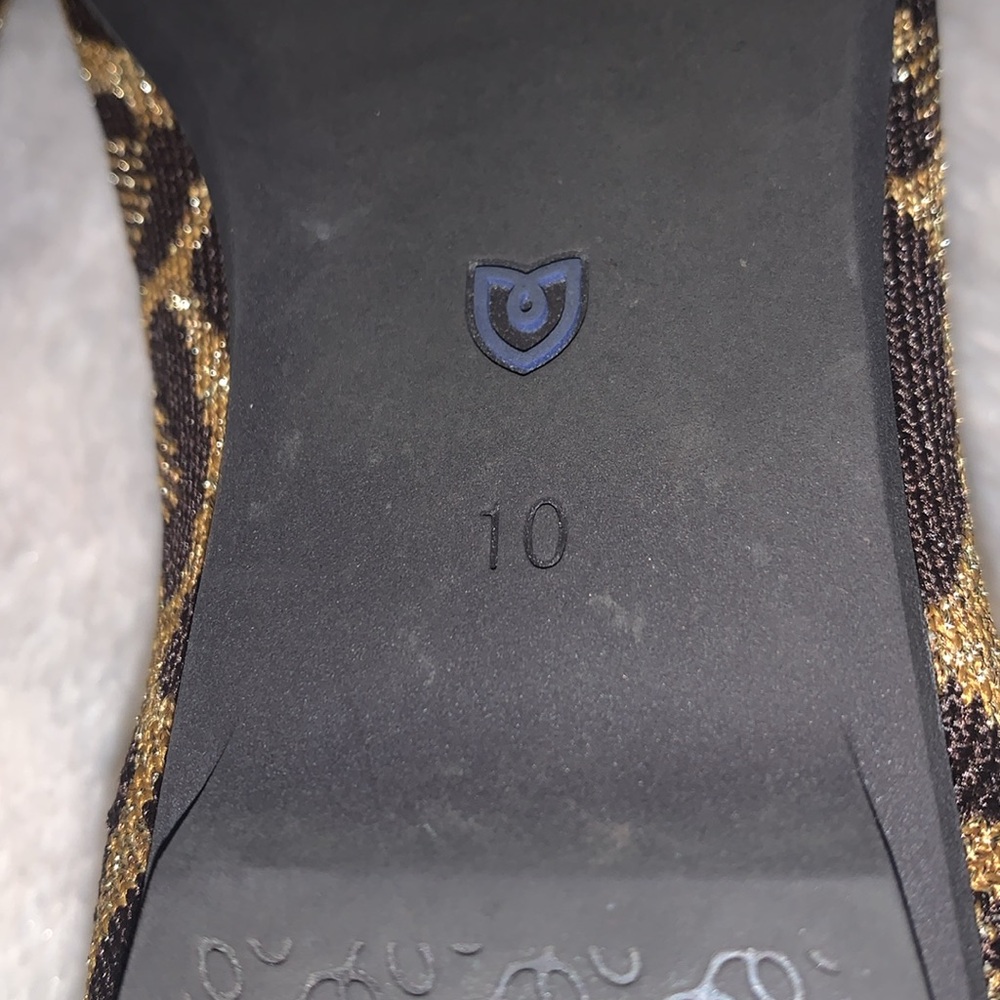 -Rothy's The Point Metallic Cat Leopard Pointed Toe Flats 10M As Is - Picture 8 of 8